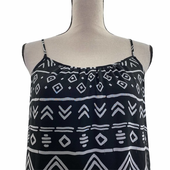 FOREVER 21 Black White Aztec Maxi Dress Medium - Picture 3 of 11
